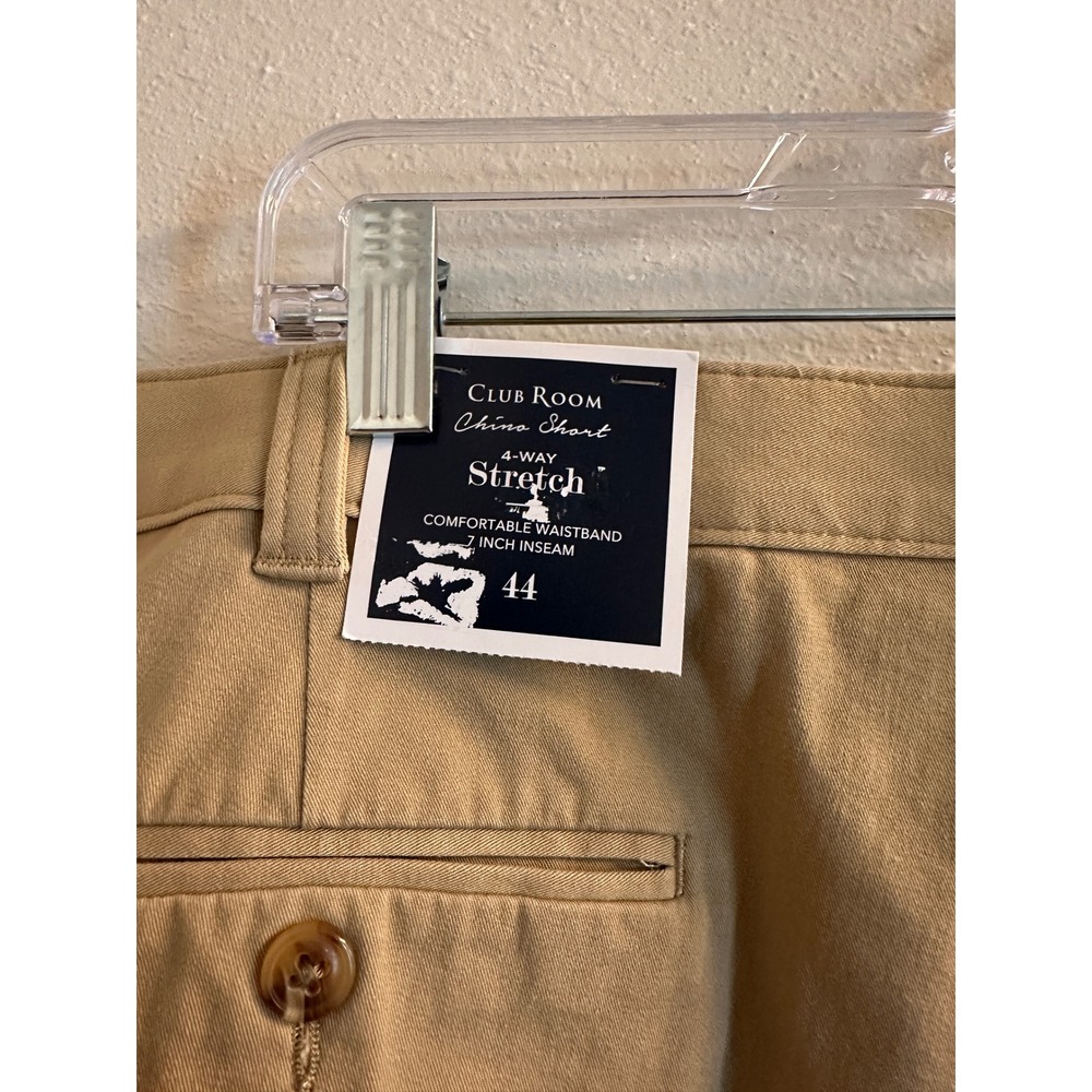 Club Room Chino Shorts Mens 44 4-Way Stretch Tan Khaki 7 Inseam 100095517MN - Picture 5 of 7